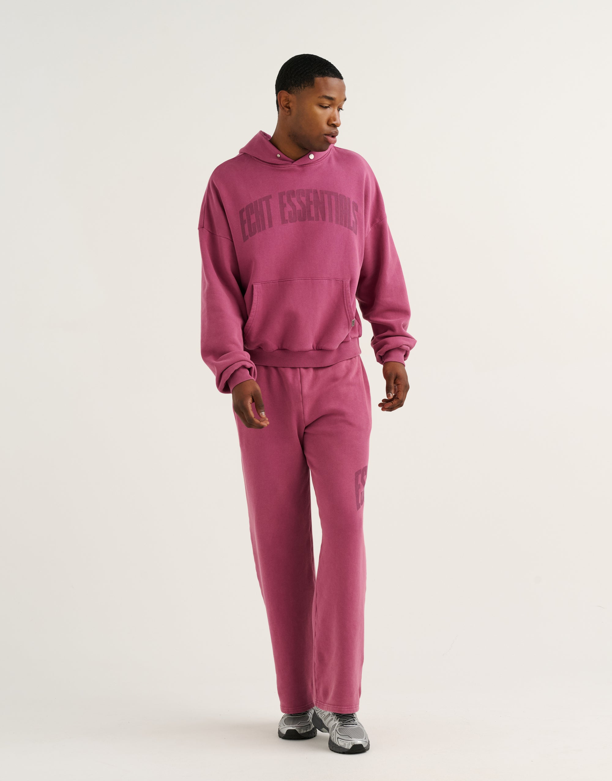 College Combed Fleece Hoodie - Plum