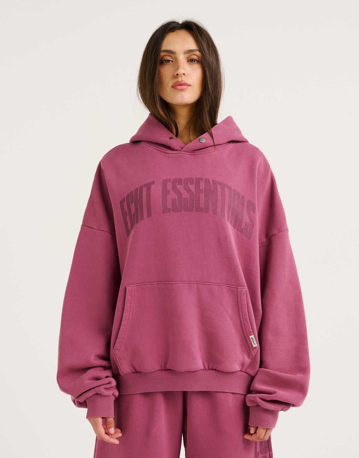 College Combed Fleece Hoodie - Plum