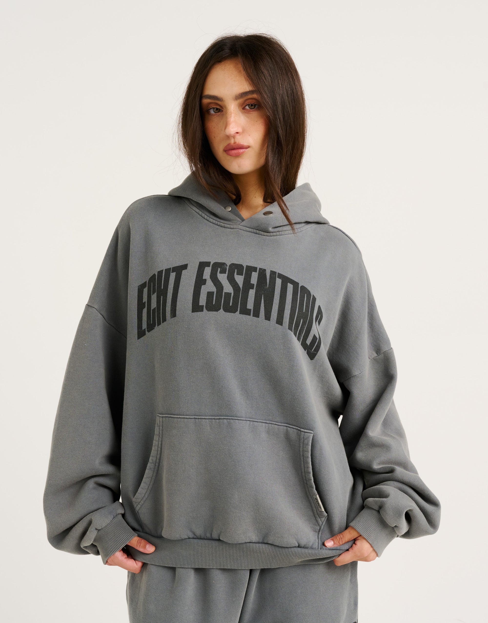 College Combed Fleece Hoodie - Storm Grey