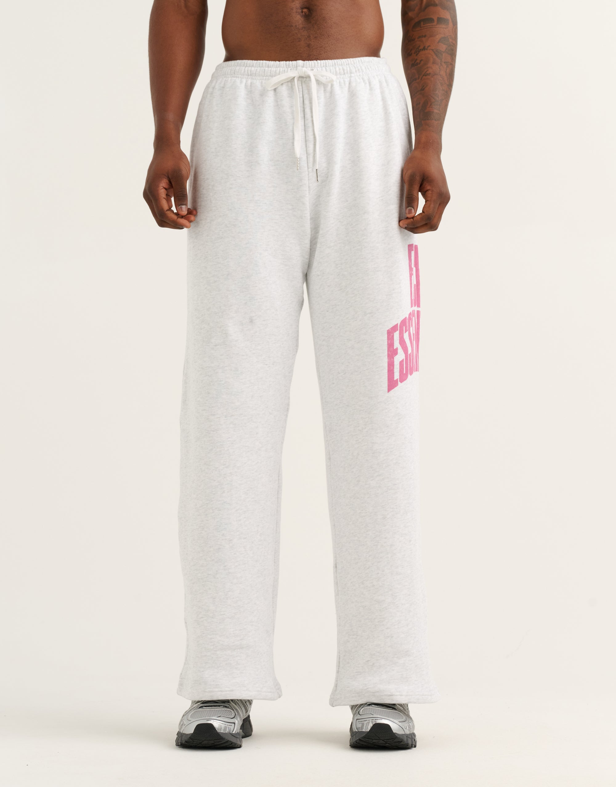College Combed Fleece Wide Leg Sweatpant - Grey Marle
