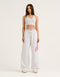 College Combed Fleece Wide Leg Sweatpant - Grey Marle