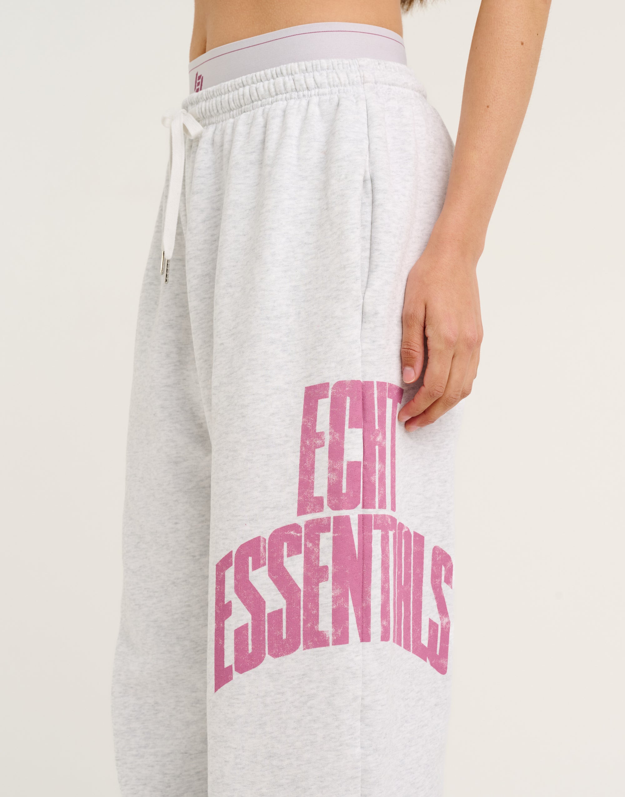 College Combed Fleece Wide Leg Sweatpant - Grey Marle