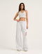 College Combed Fleece Wide Leg Sweatpant - Grey Marle