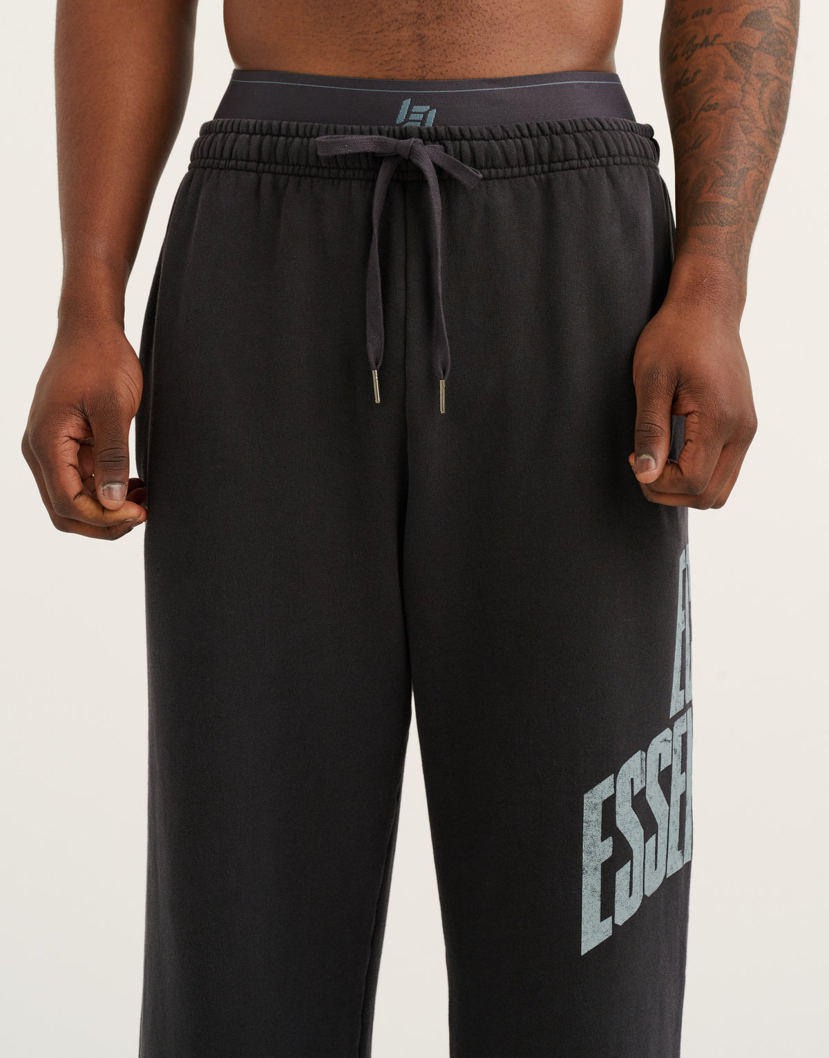 College Combed Fleece Wide Leg Sweatpant - Phantom Black