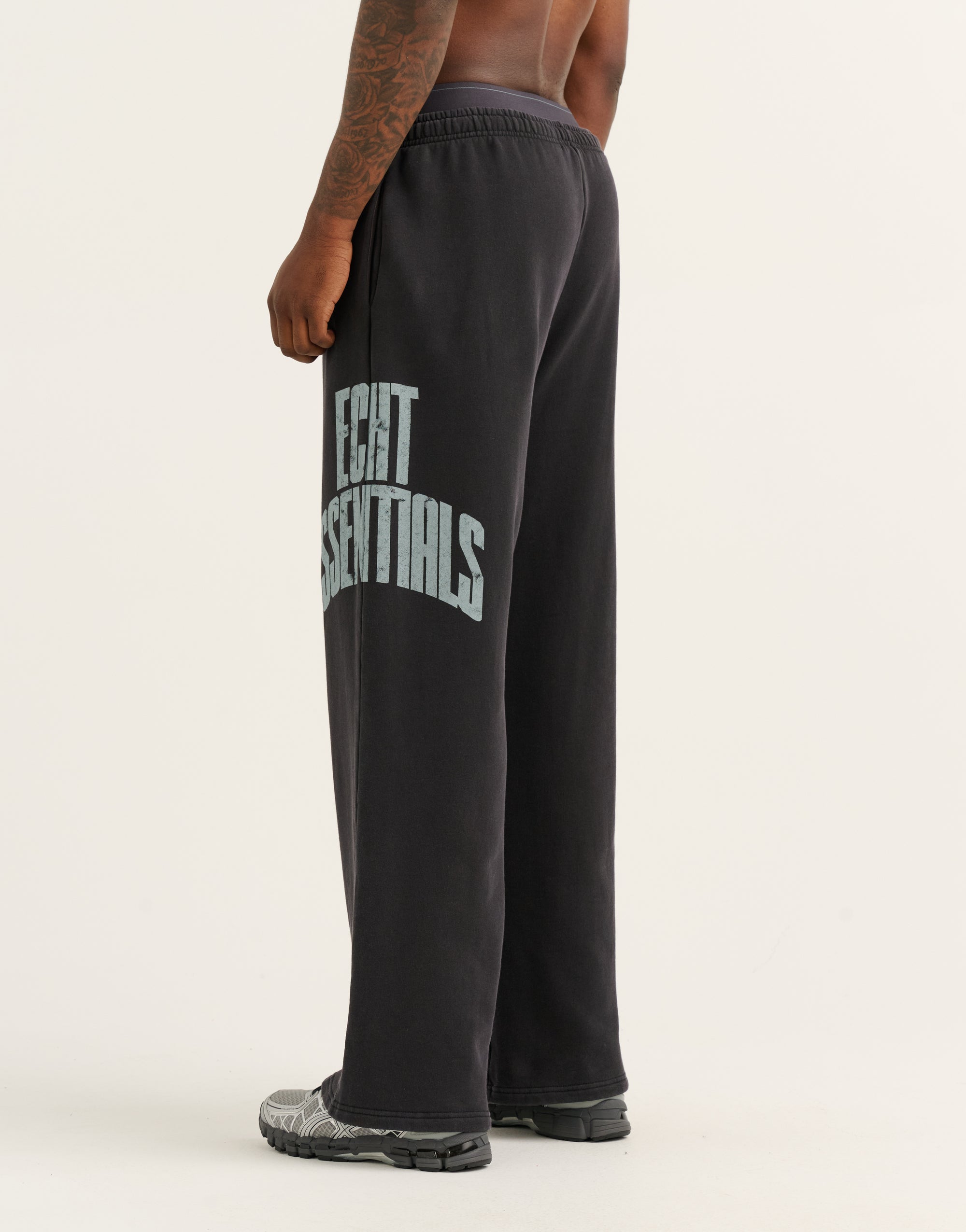 College Combed Fleece Wide Leg Sweatpant - Phantom Black