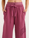 College Combed Fleece Wide Leg Sweatpant - Plum