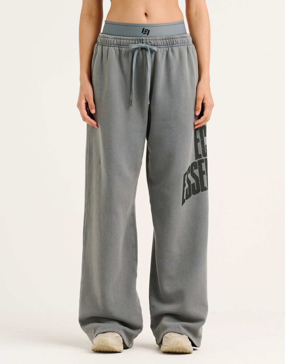 College Combed Fleece Wide Leg Sweatpant - Storm Grey