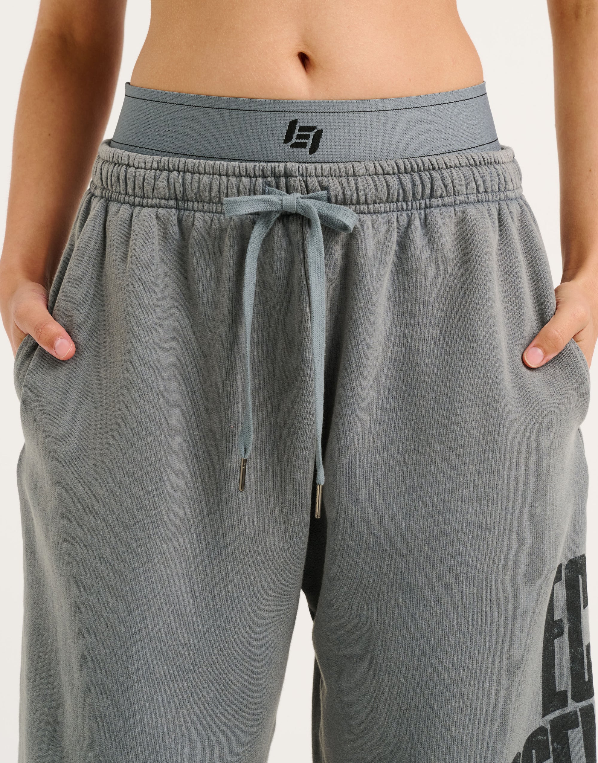 College Combed Fleece Wide Leg Sweatpant - Storm Grey