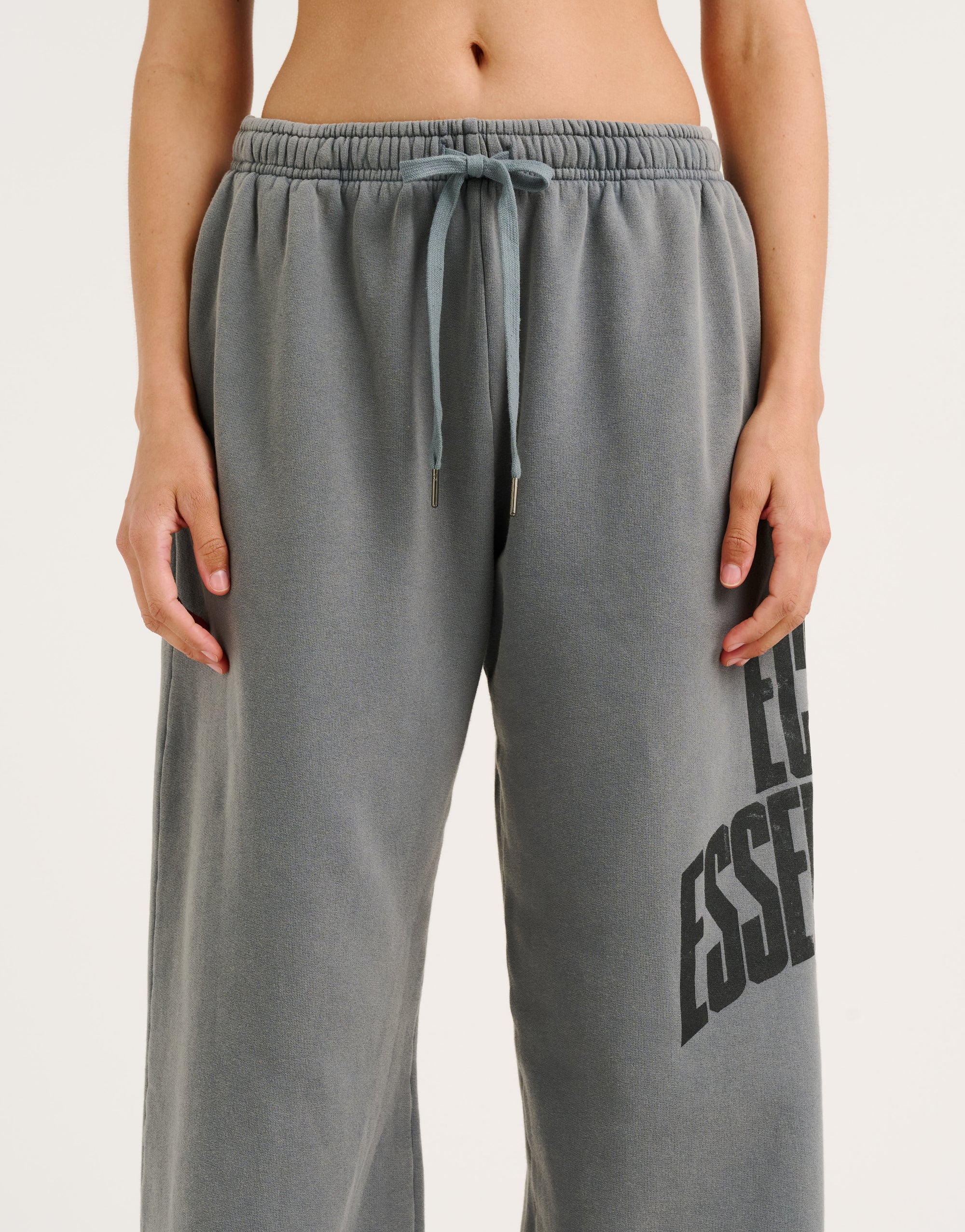 College Combed Fleece Wide Leg Sweatpant - Storm Grey