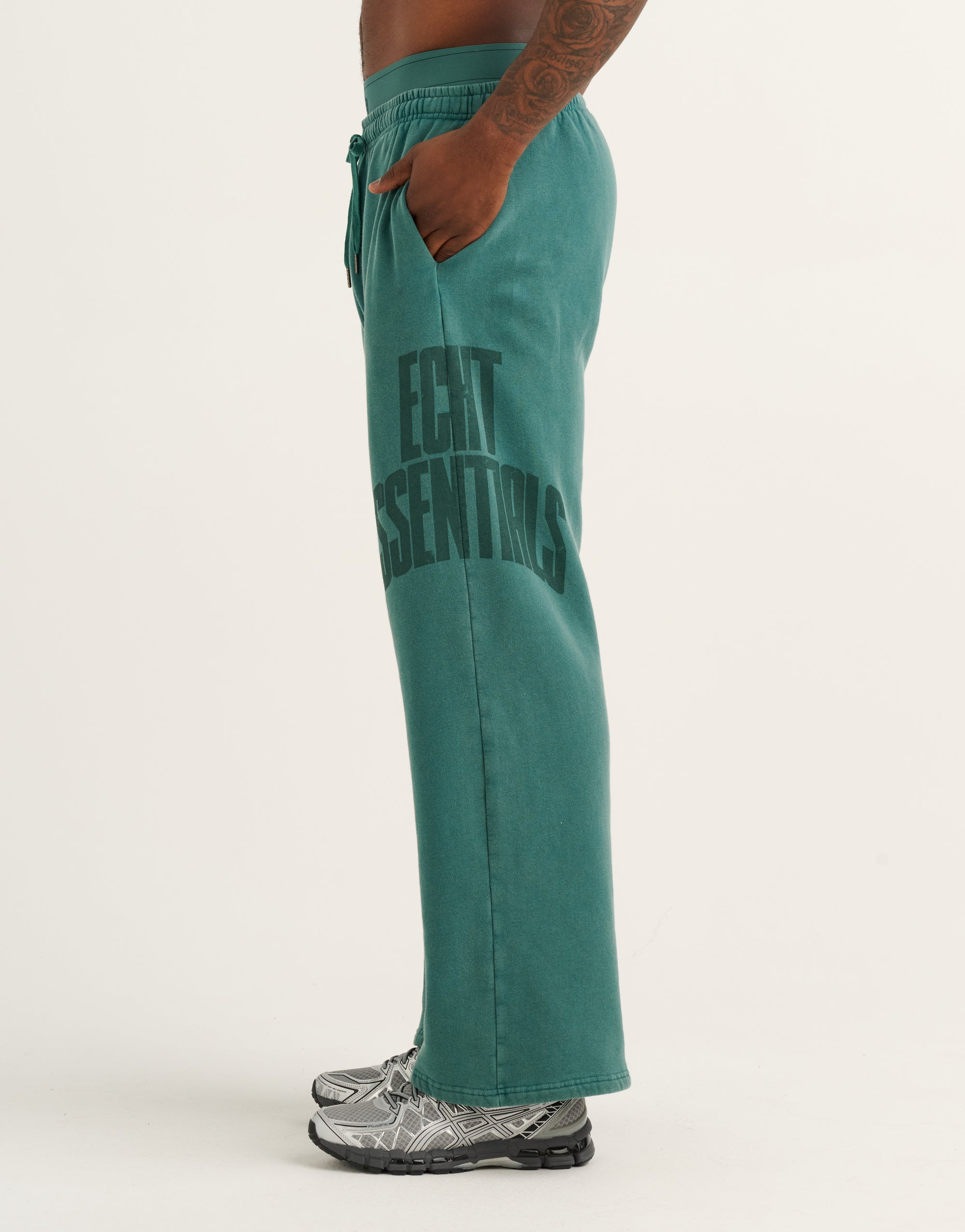 College Combed Fleece Wide Leg Sweatpant - Teal