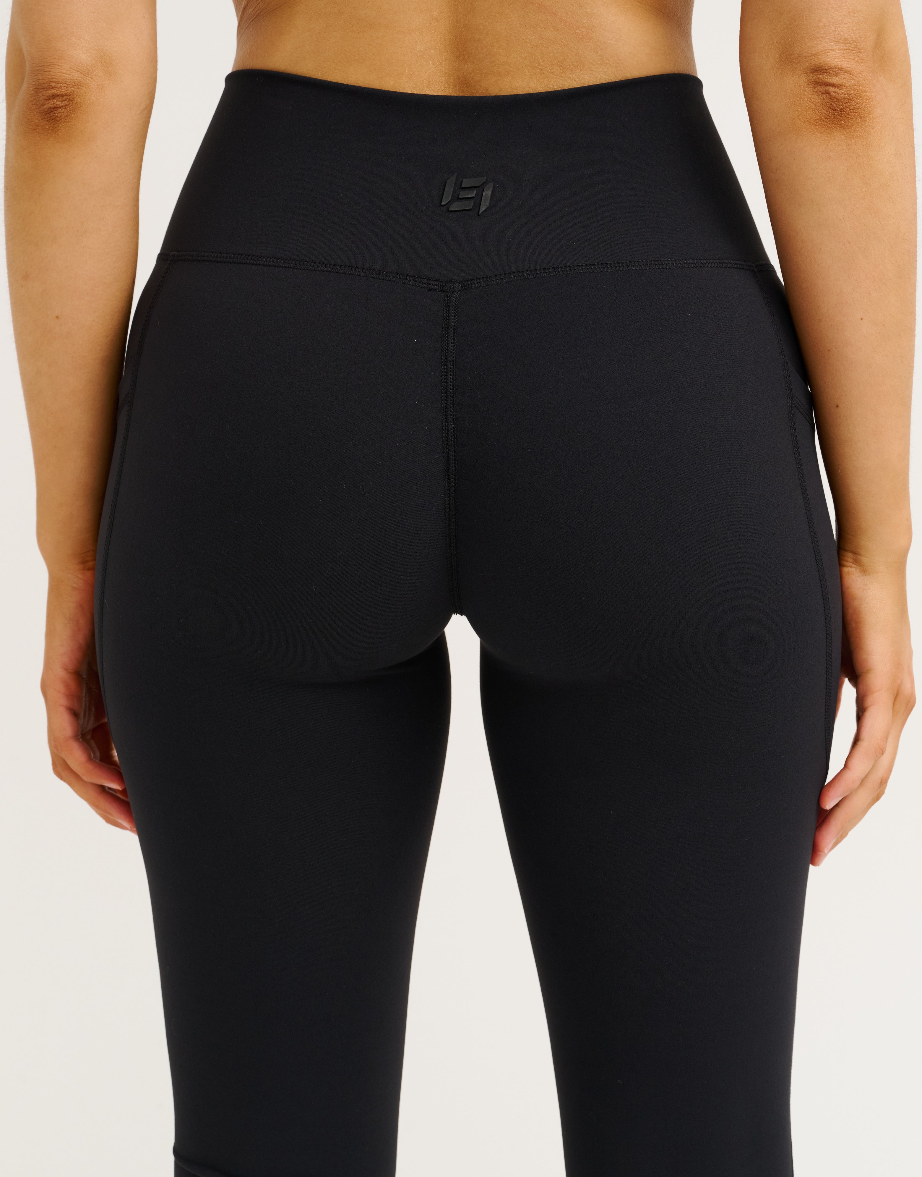 Lycra Invisible Scrunch Pocket Flare Leggings - Black