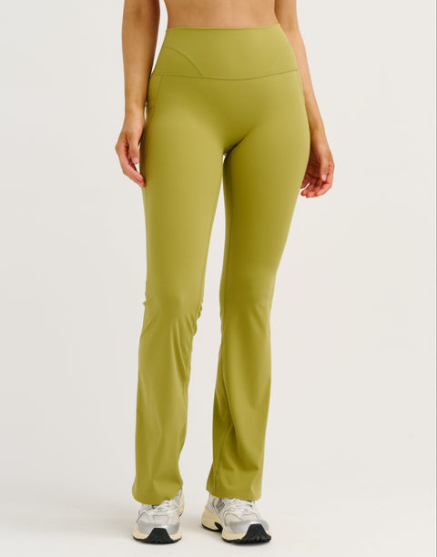 Lycra® Invisible Scrunch Pocket Flare Leggings - Olive