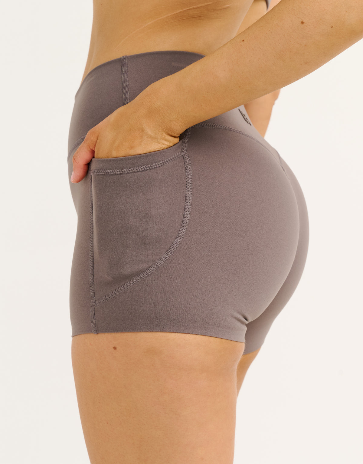 Lycra® Invisible Scrunch Pocket Shorts - Slate Grey