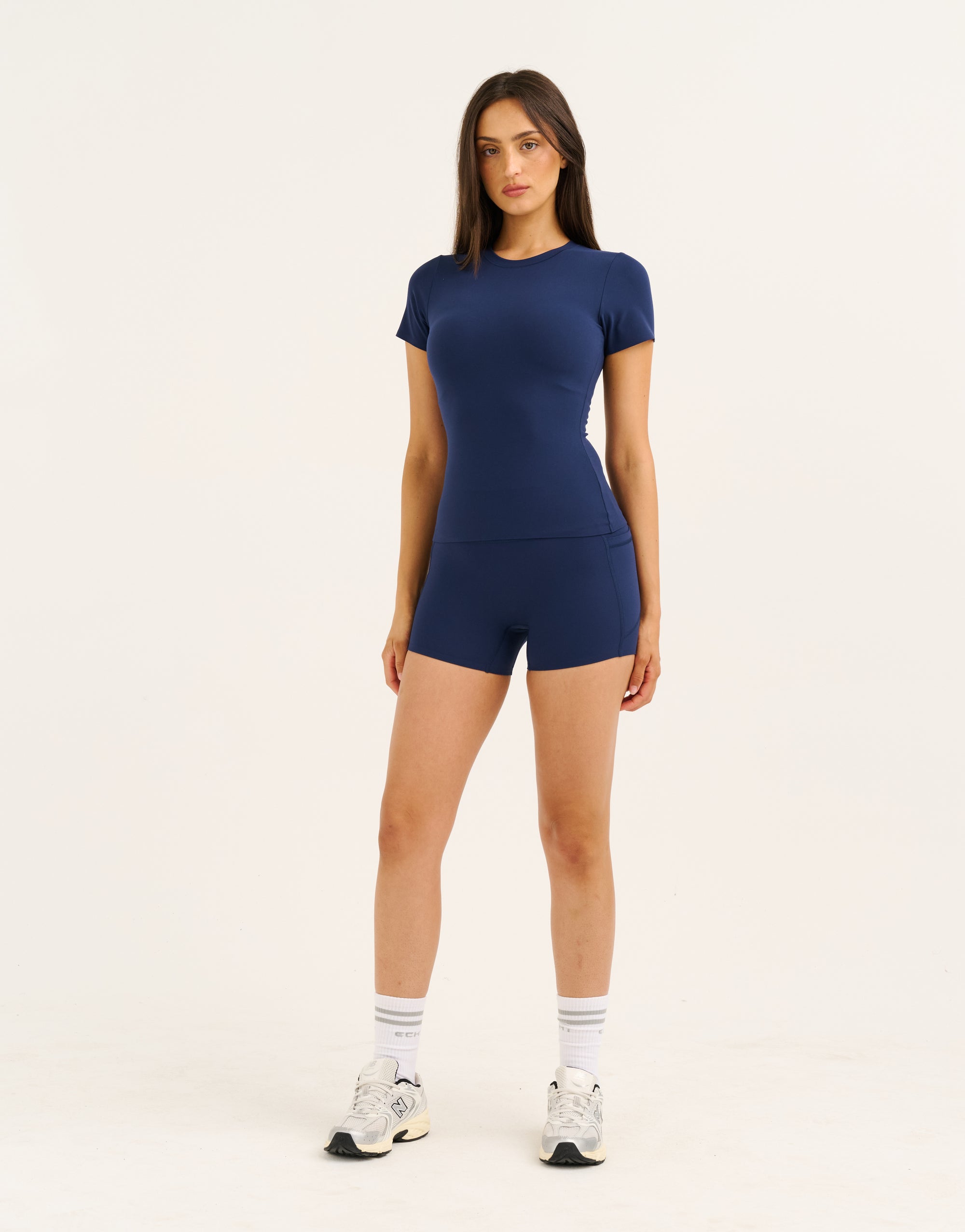 Lycra Seamless Tee - Navy