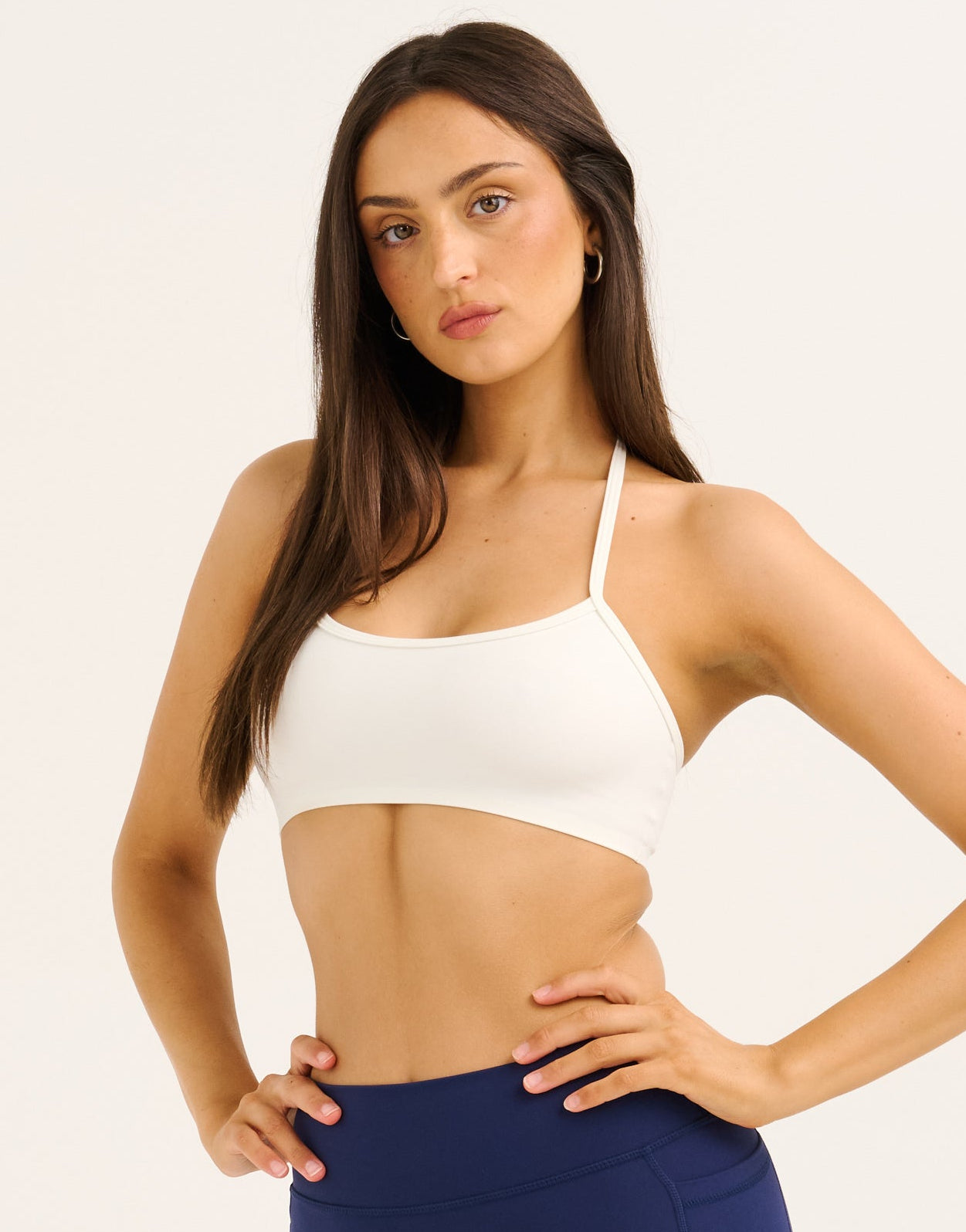 Lycra Seamless Halter Bra - White