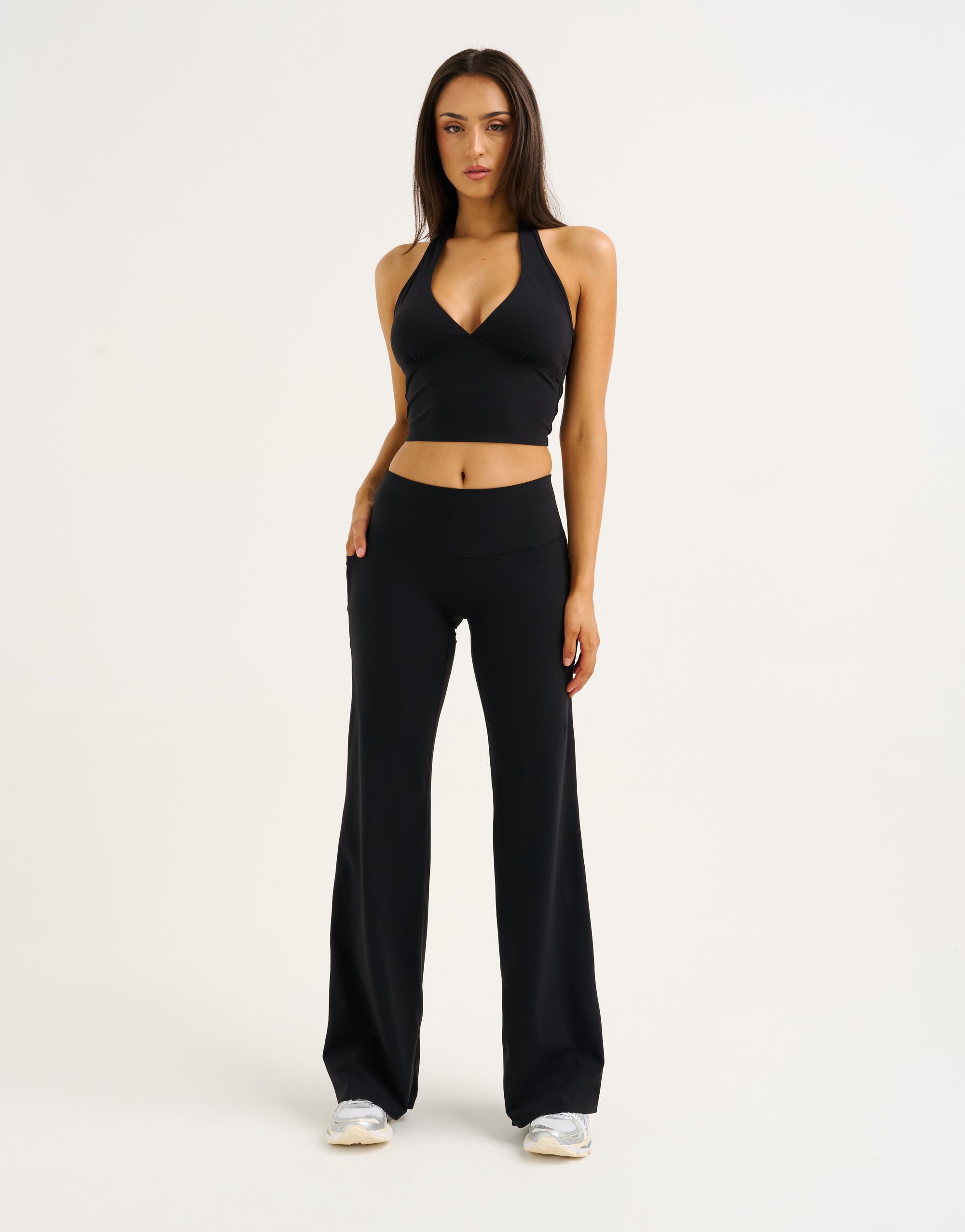 Lycra Halter Tank - Black