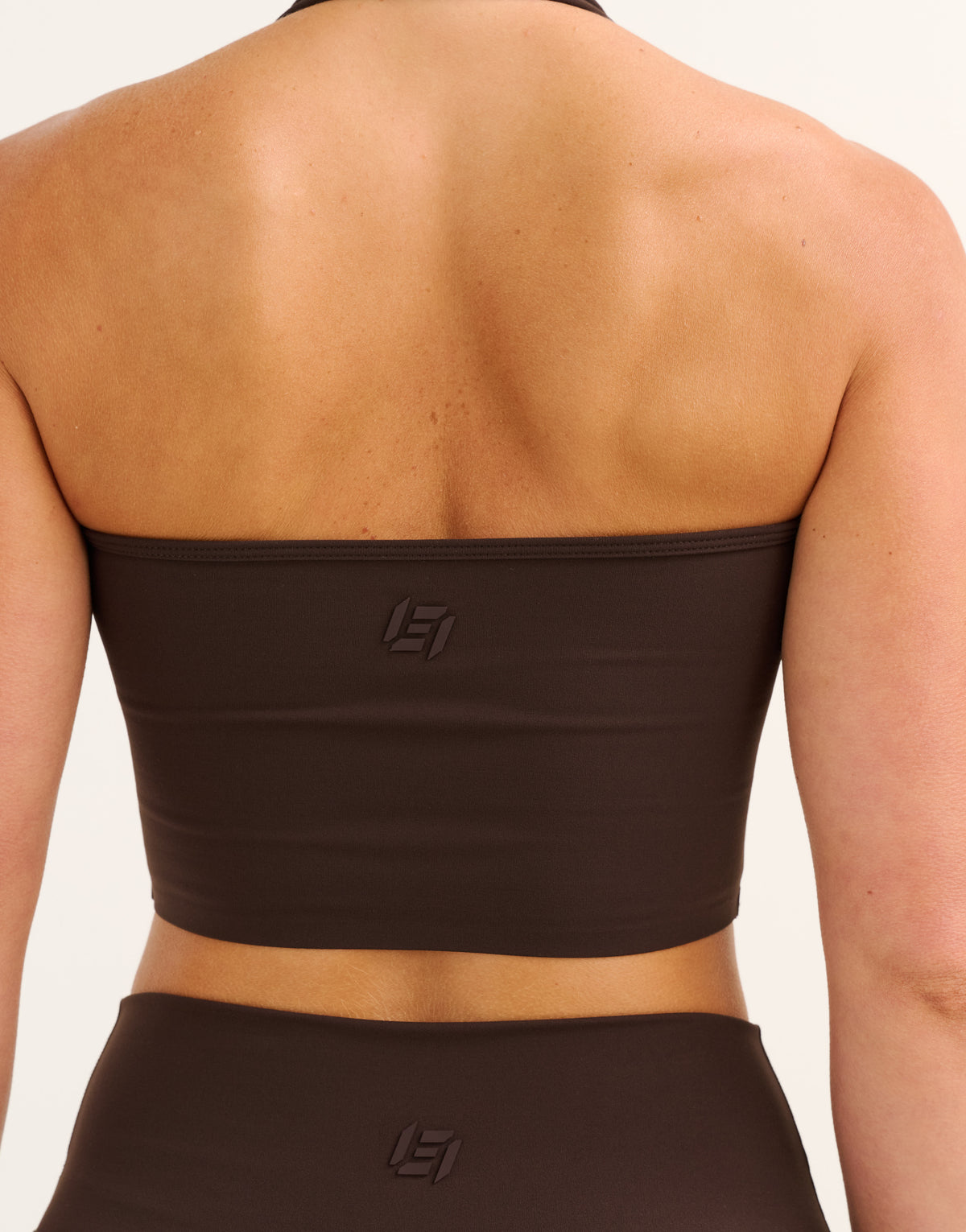 Lycra Halter Tank - Chocolate