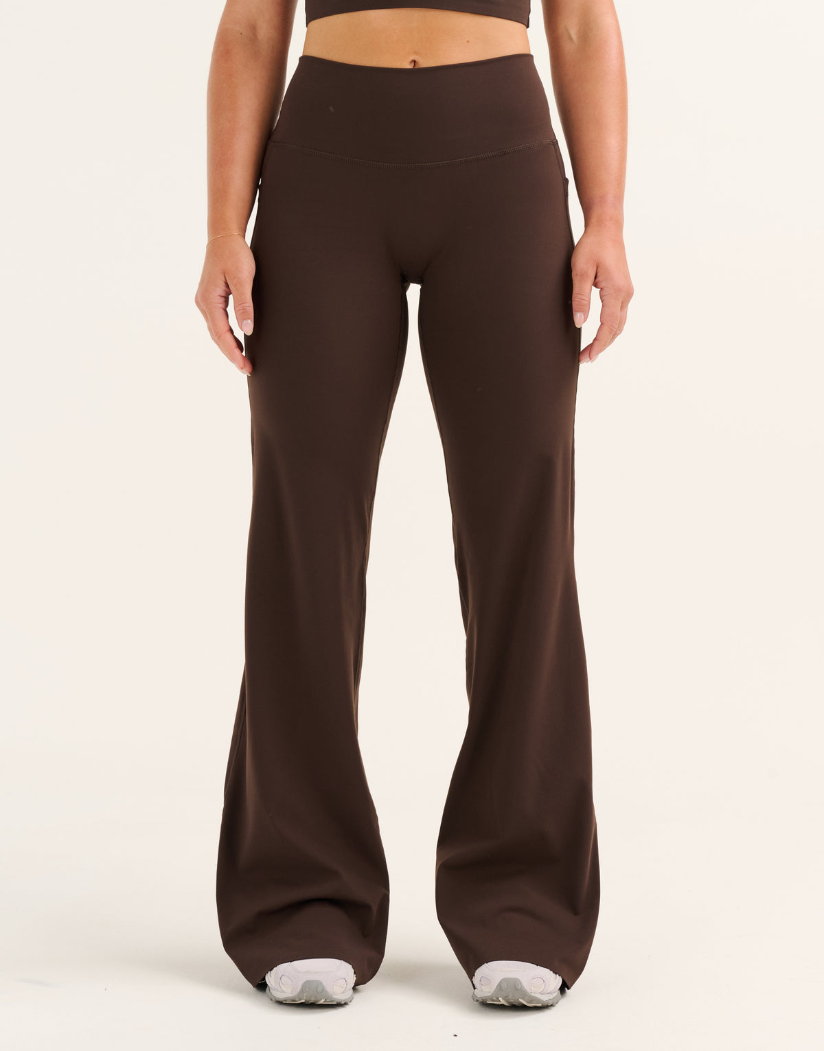 Lycra® Pocket Wide Leg Pant - Chocolate