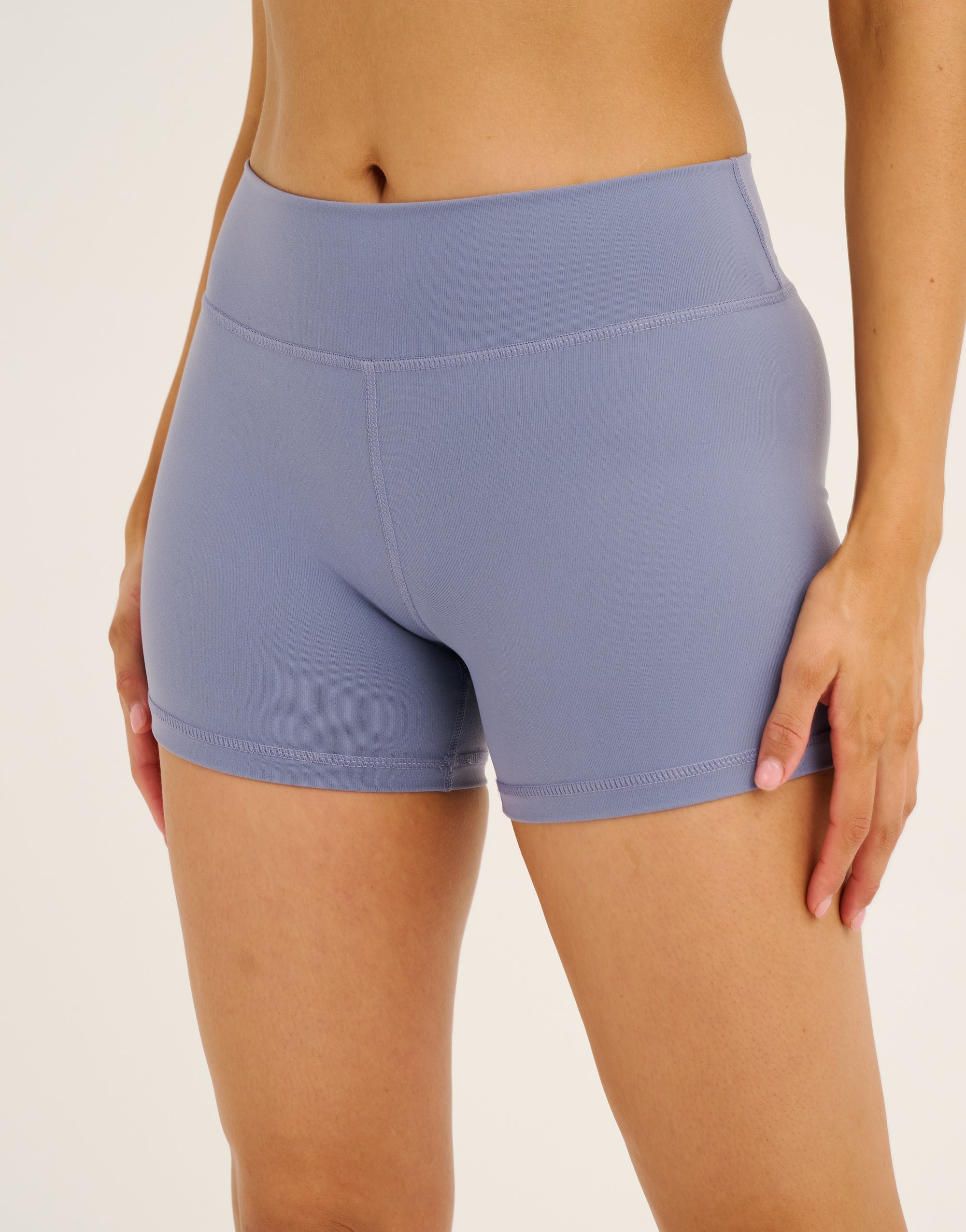 Echt Force Scrunch Mid-Waist Shorts - Washed Blue