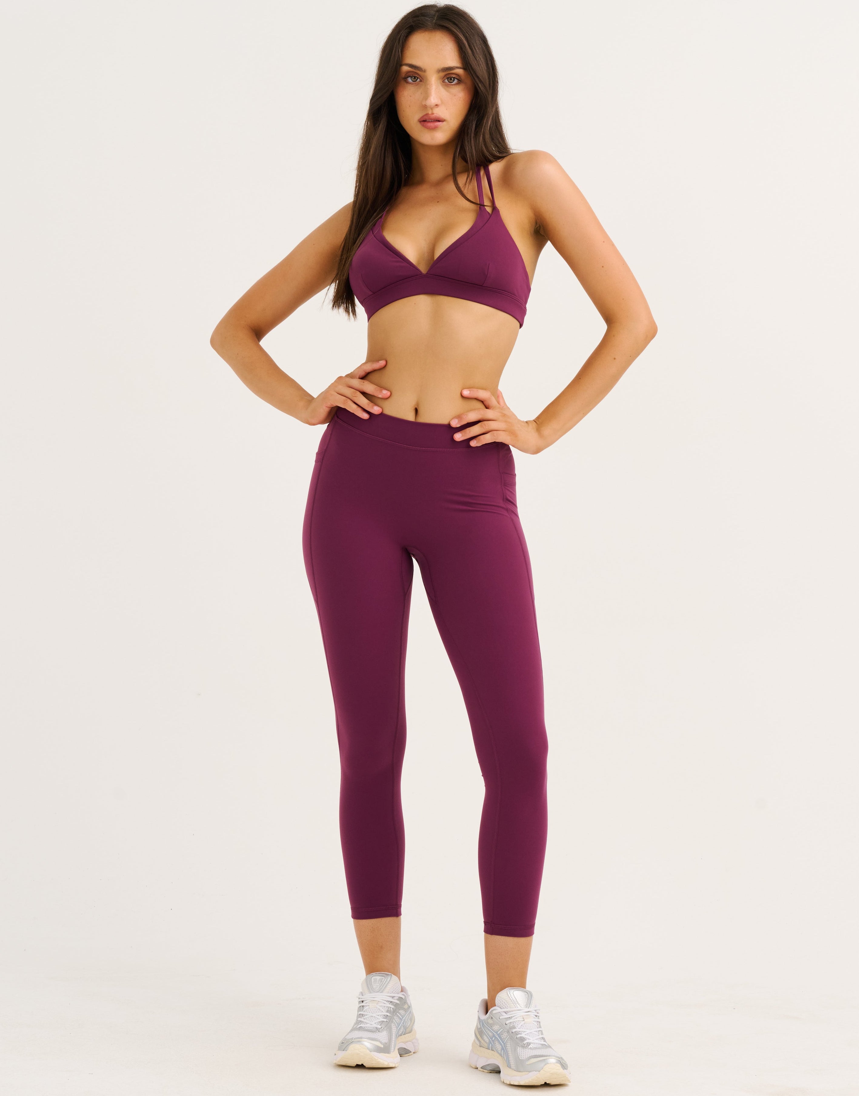 Ascend Pocket Mid-Waist Leggings 23" - Blackberry