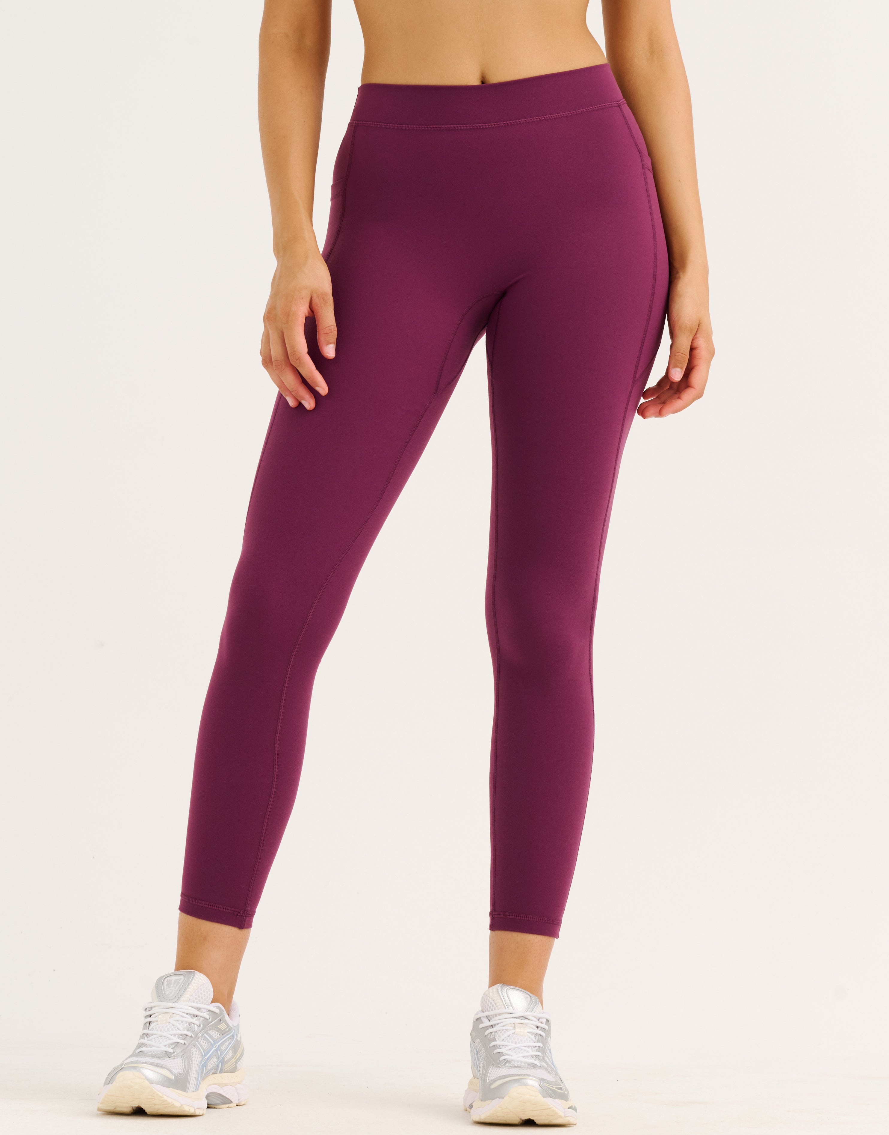 Ascend Pocket Mid-Waist Leggings 25" - Blackberry