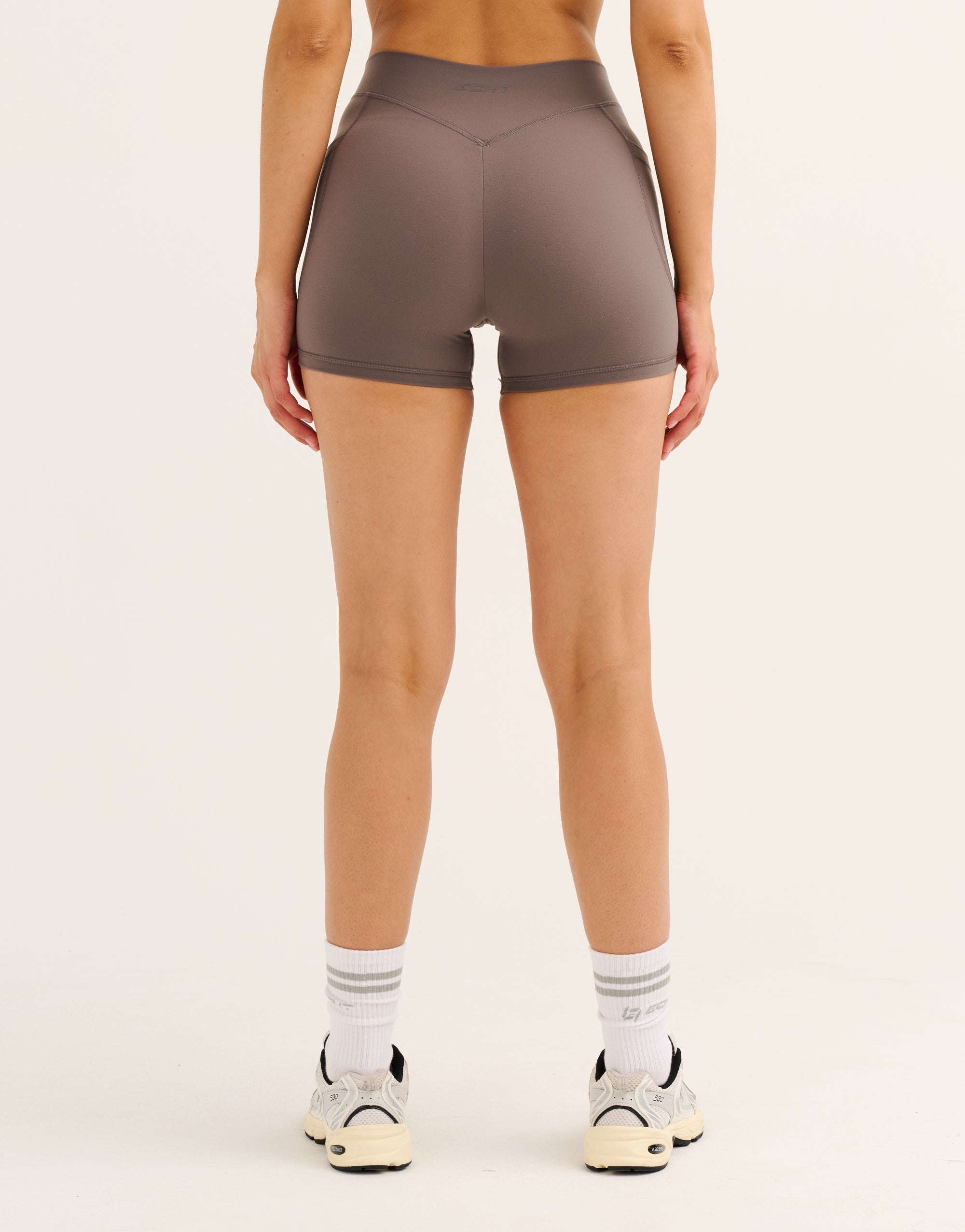 Ascend Pocket Mid-Waist Shorts 4" - Slate Grey