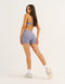Ascend Pocket Mid-Waist Shorts 4" - Washed Blue