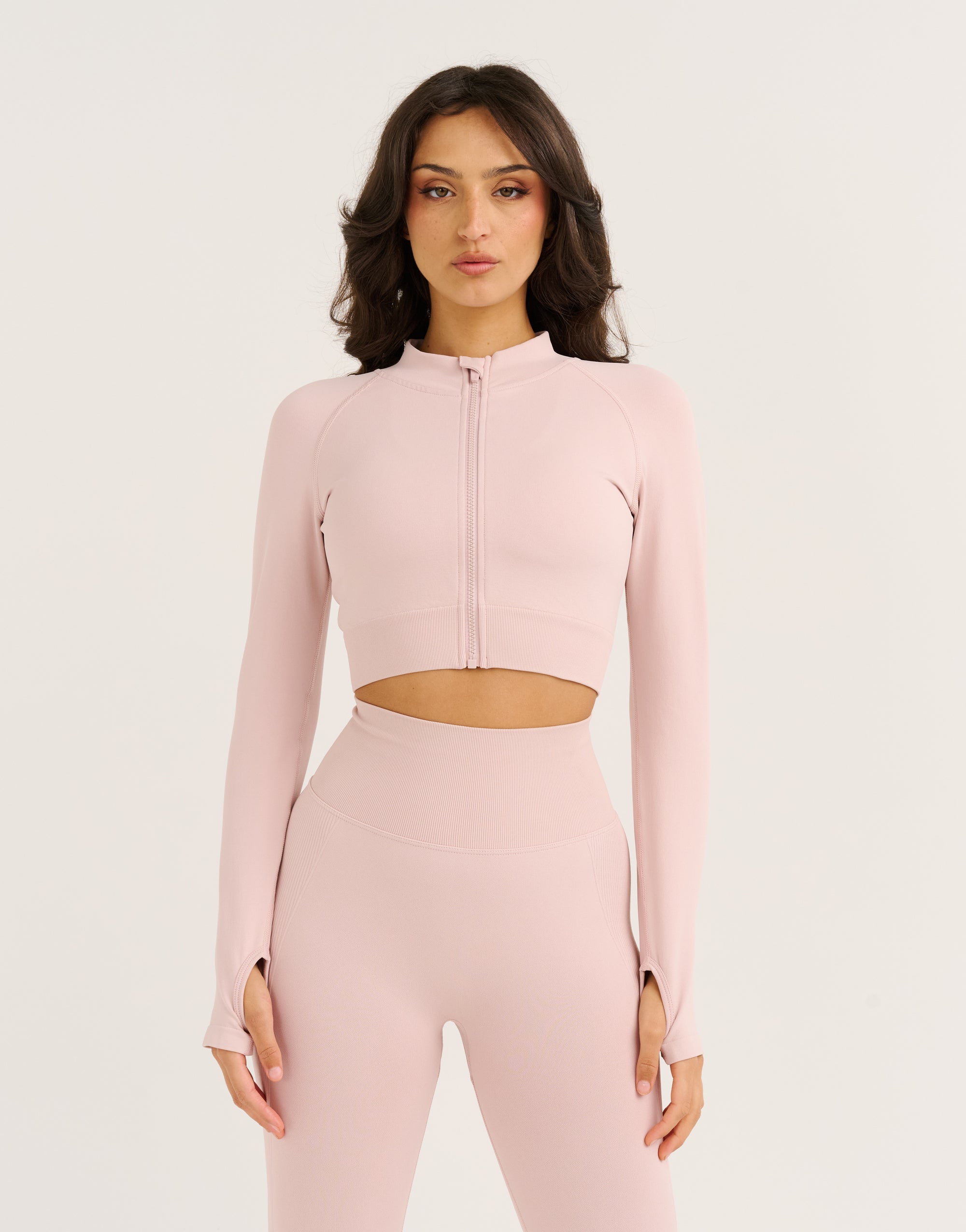 Arise Essential Zip-Up Long Sleeve - Mauve