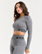 Arise Comfort Cropped Long Sleeve - Charcoal