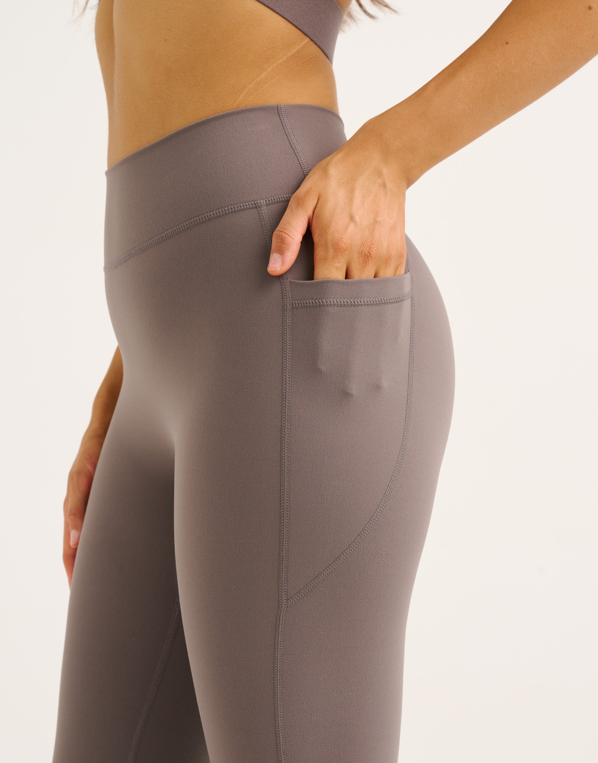 Flare Lycra Pocket Leggings - Slate Grey