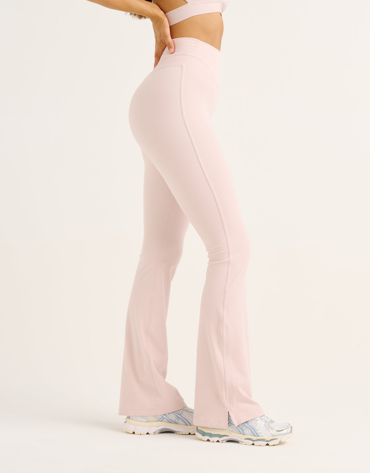 Flare Ribbed Leggings V2 - Mauve