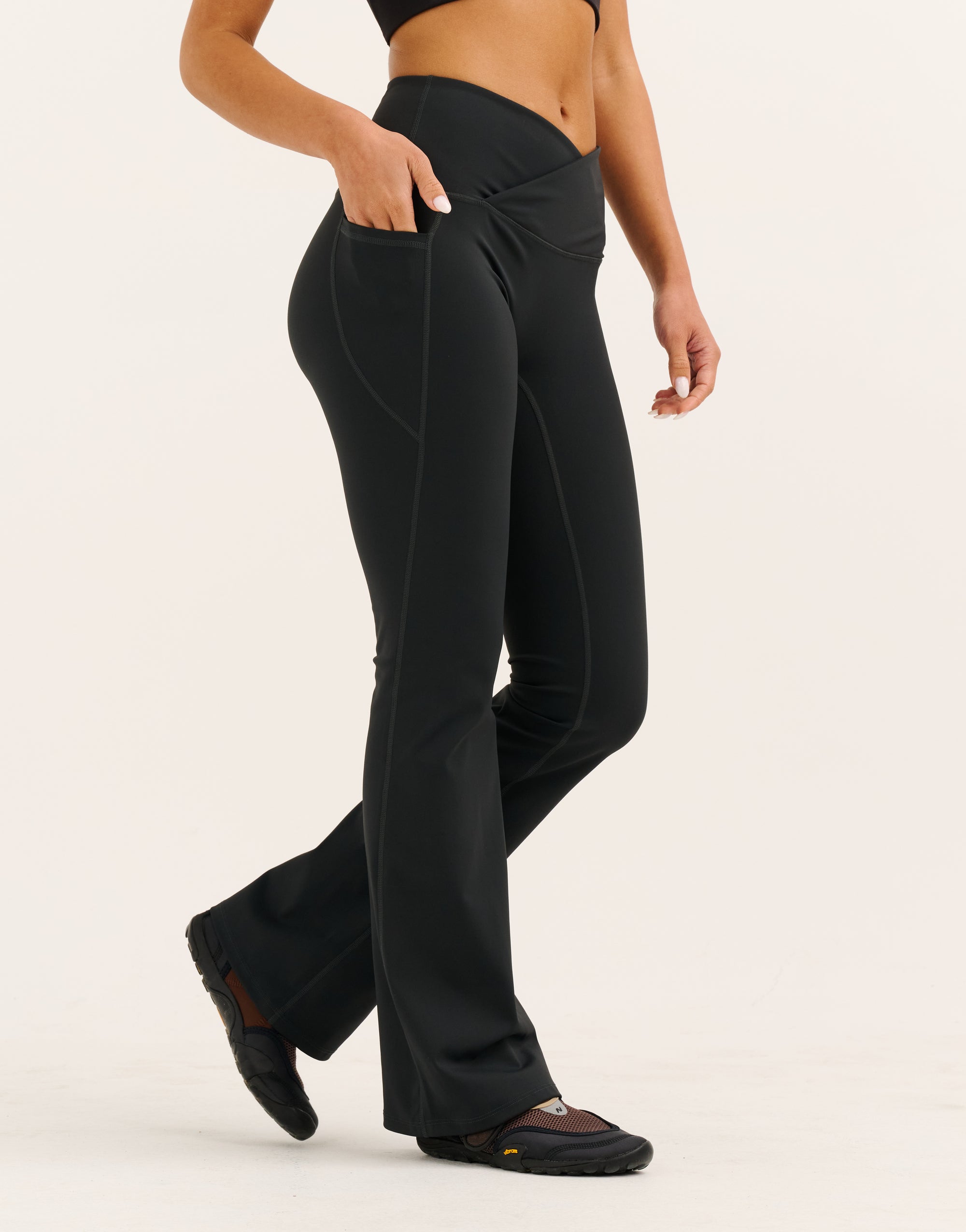 Nova Lycra® Flare Leggings - Phantom Black