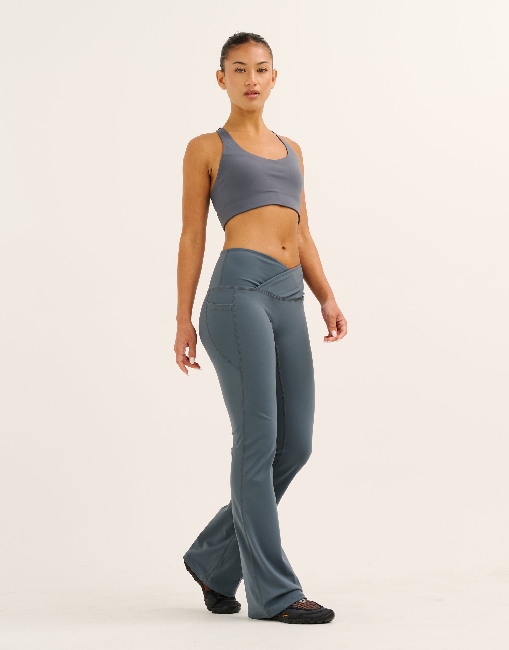 Nova Lycra® Flare Leggings - Storm Grey