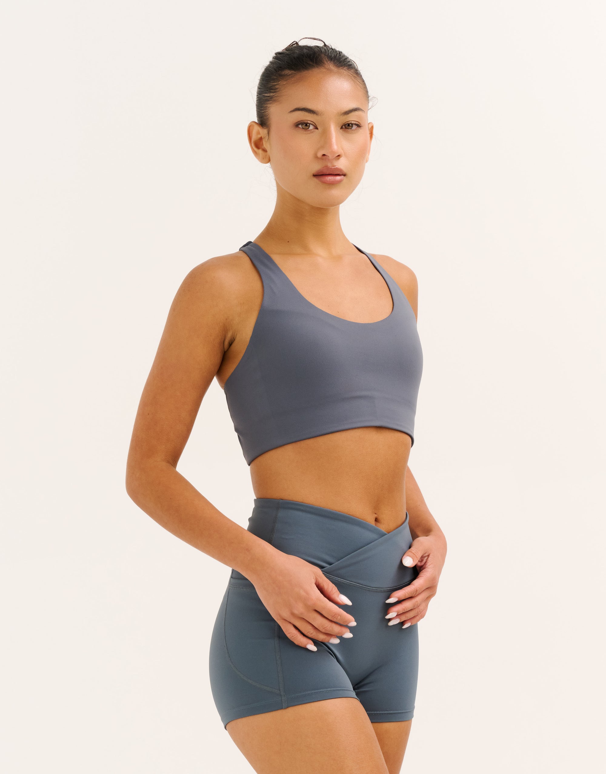 Nova Lycra® Pocket Racer Bra - Storm Grey