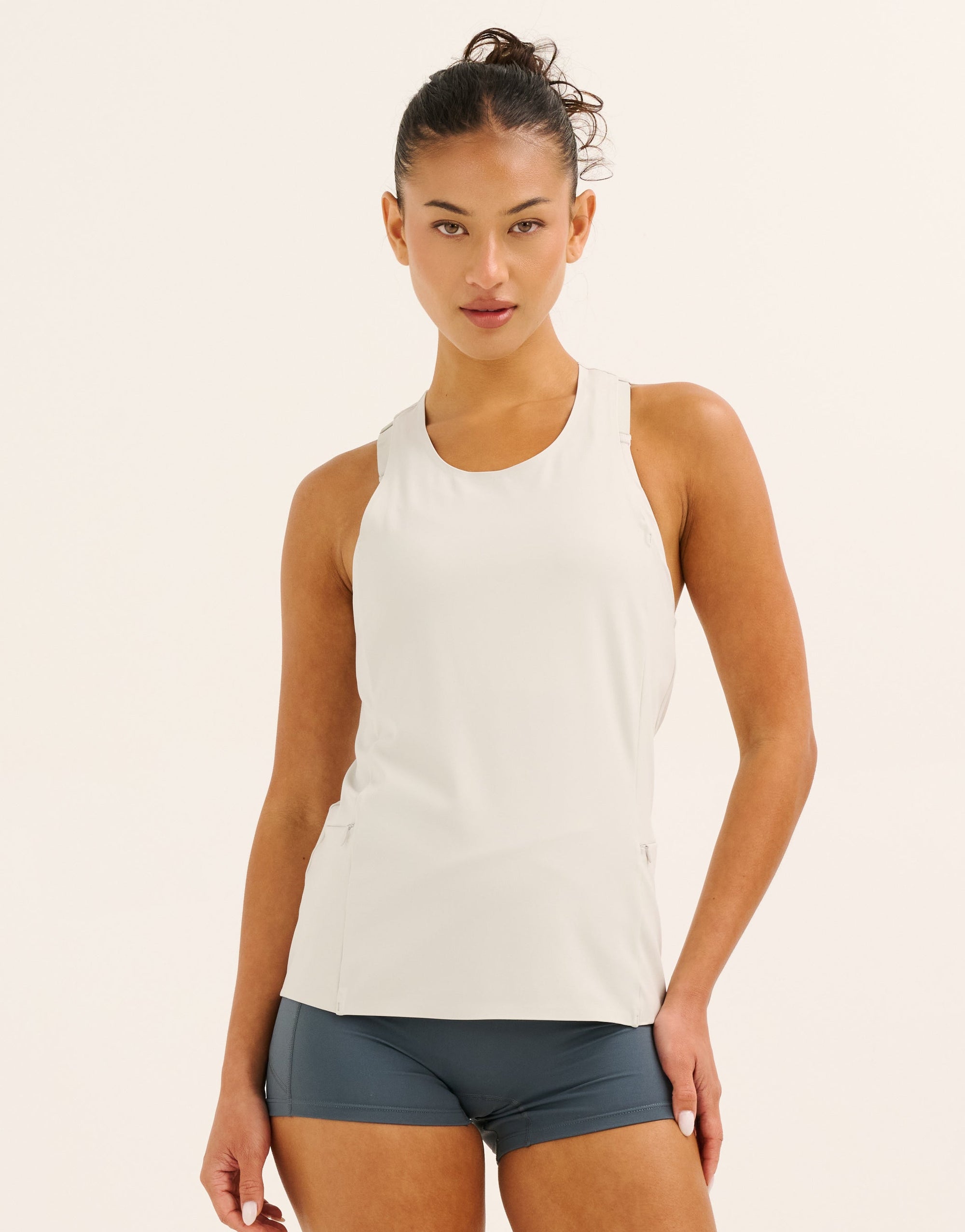 Nova Lycra® Pocket Racer Tank - Glacier