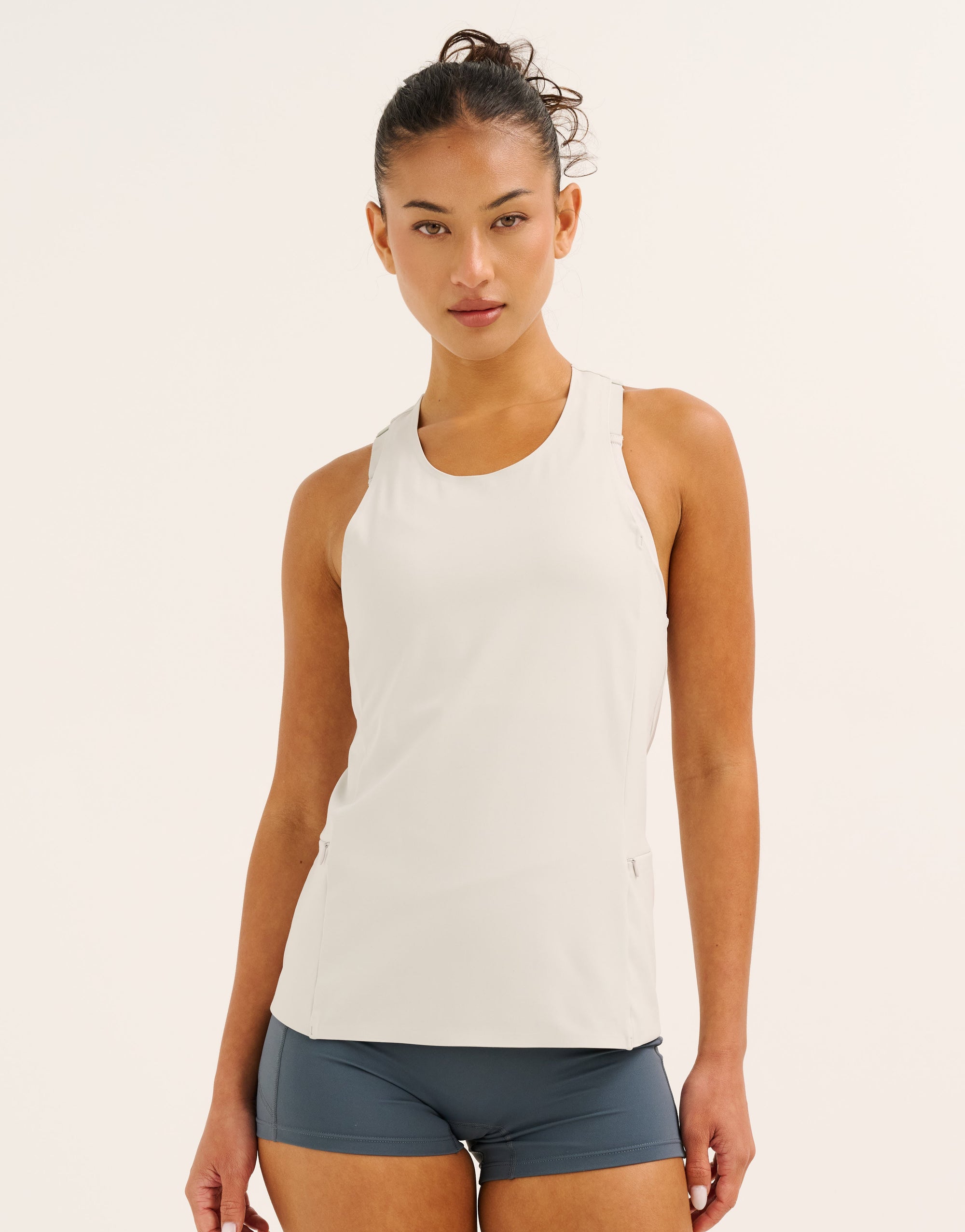 Nova Lycra® Pocket Racer Tank - Glacier