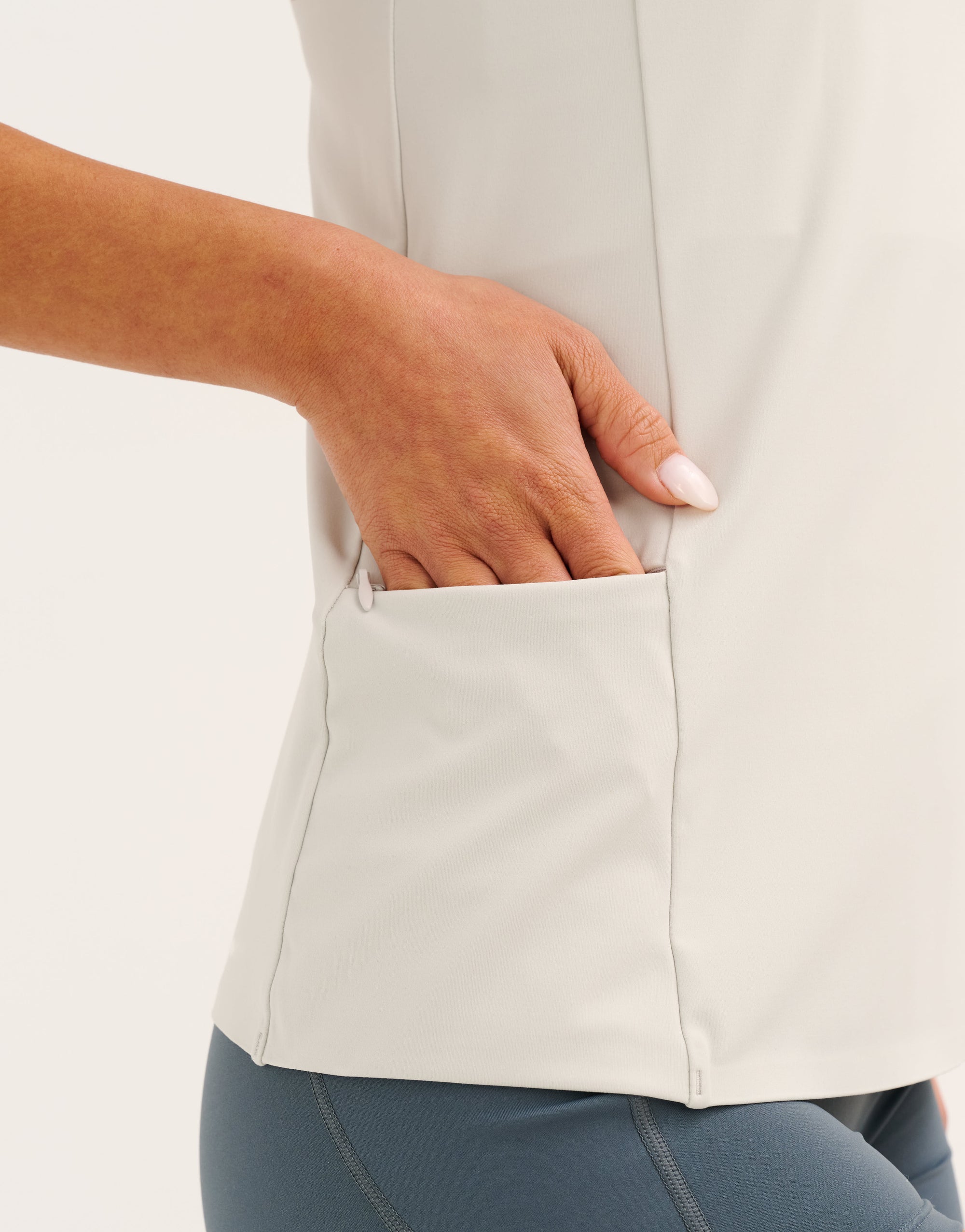 Nova Lycra® Pocket Racer Tank - Glacier
