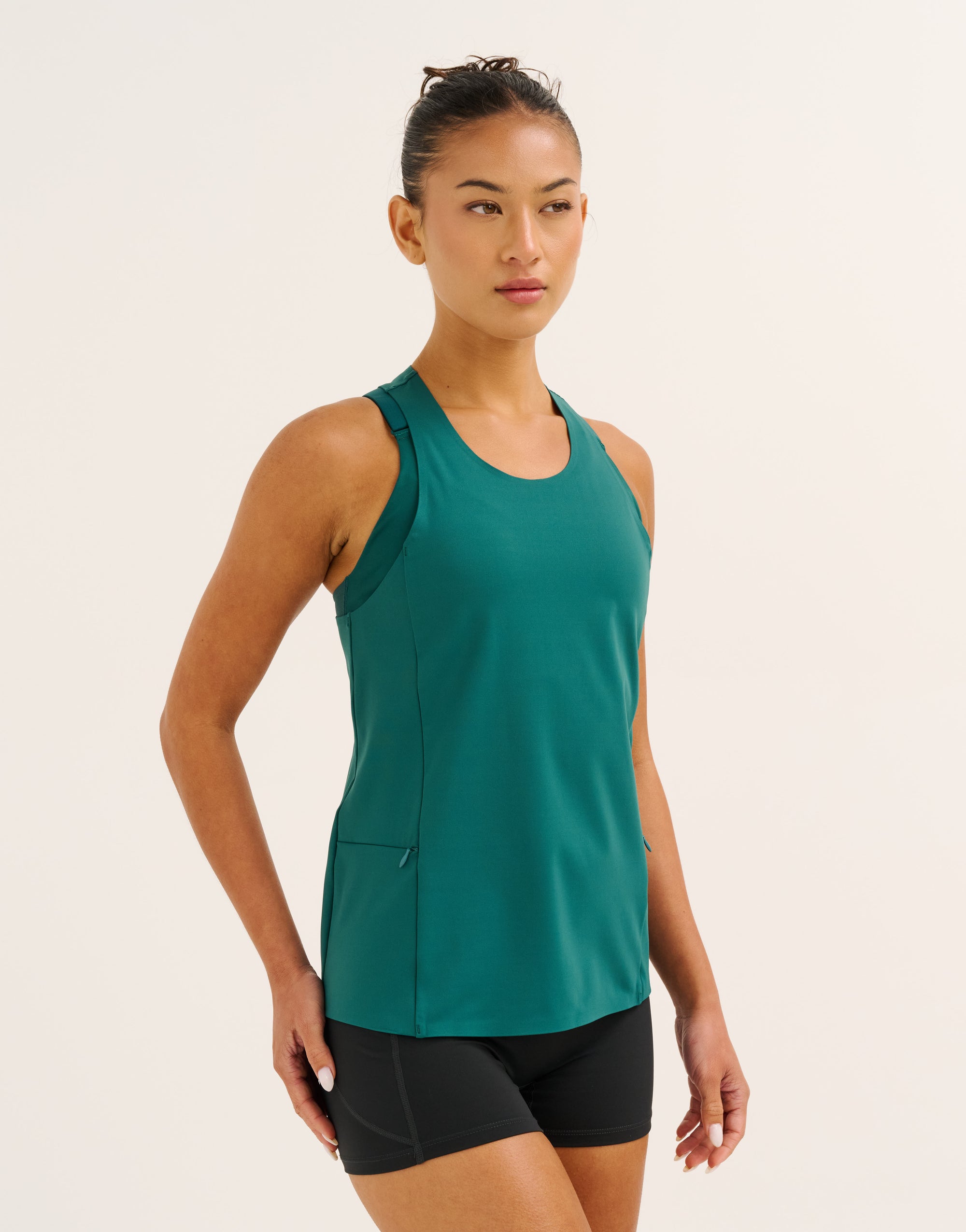 Nova Lycra® Pocket Racer Tank - Teal