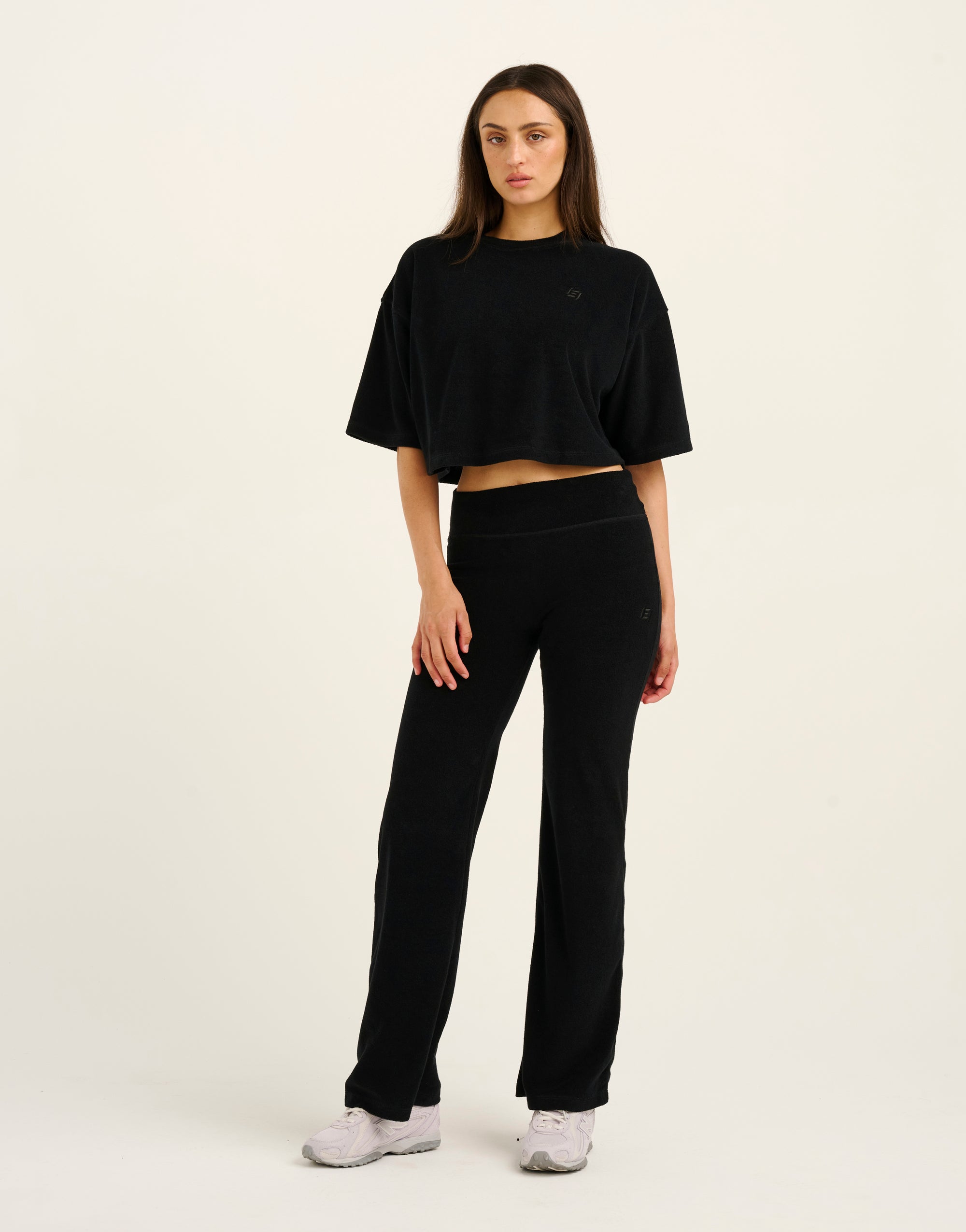 Terry Crop Tee - Black