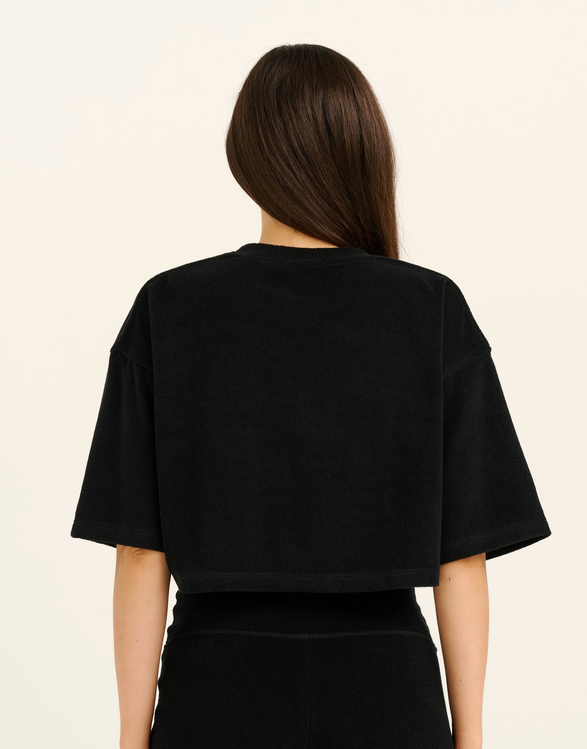 Terry Crop Tee - Black