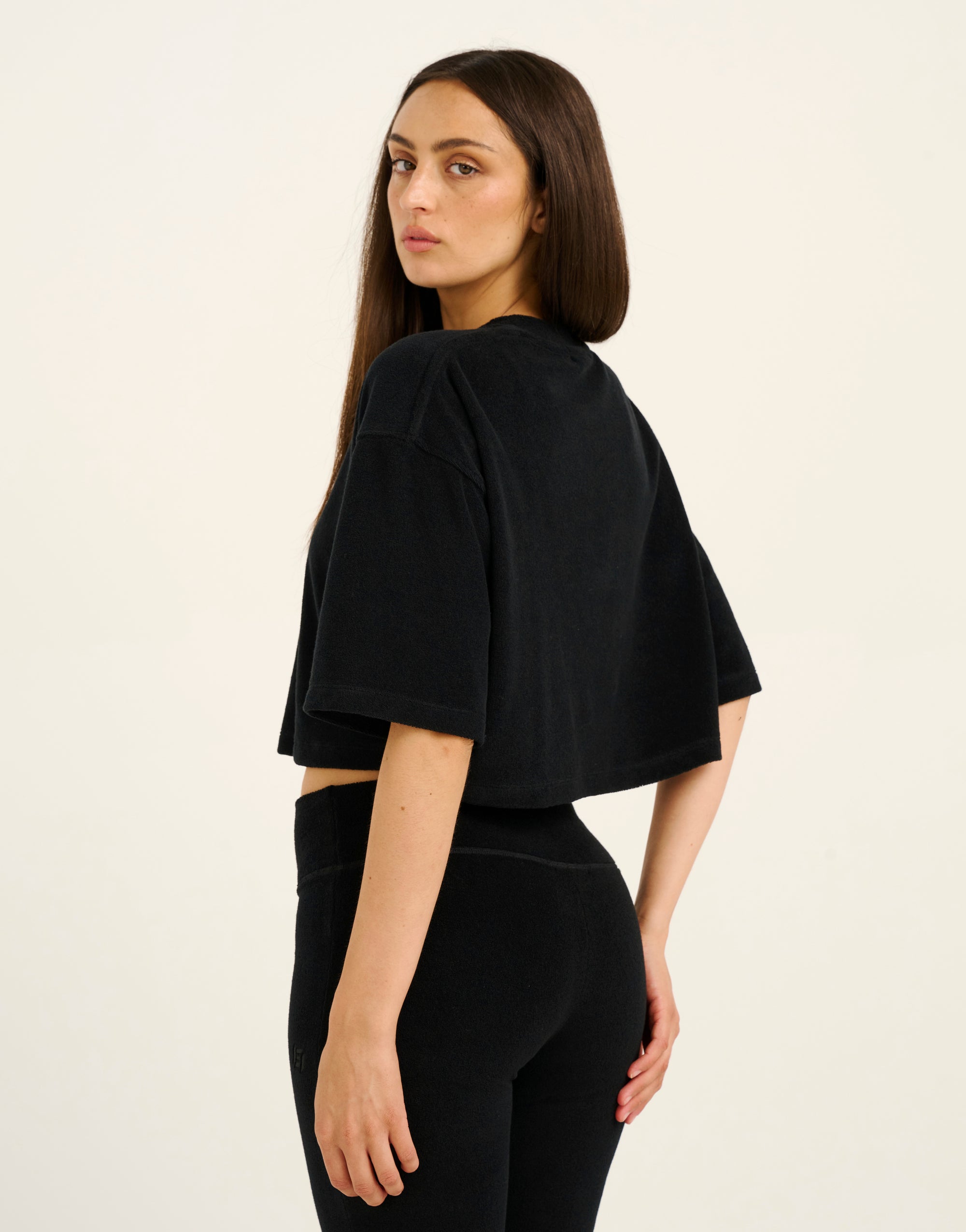 Terry Crop Tee - Black