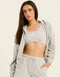 Terry Zip Up Hoodie - Grey Marle