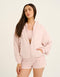 Terry Zip Up Hoodie - Mauve