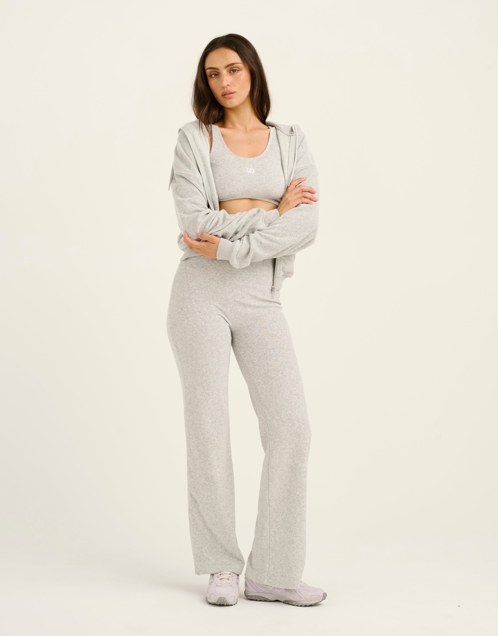 Terry Straight Leg Pant - Grey Marle