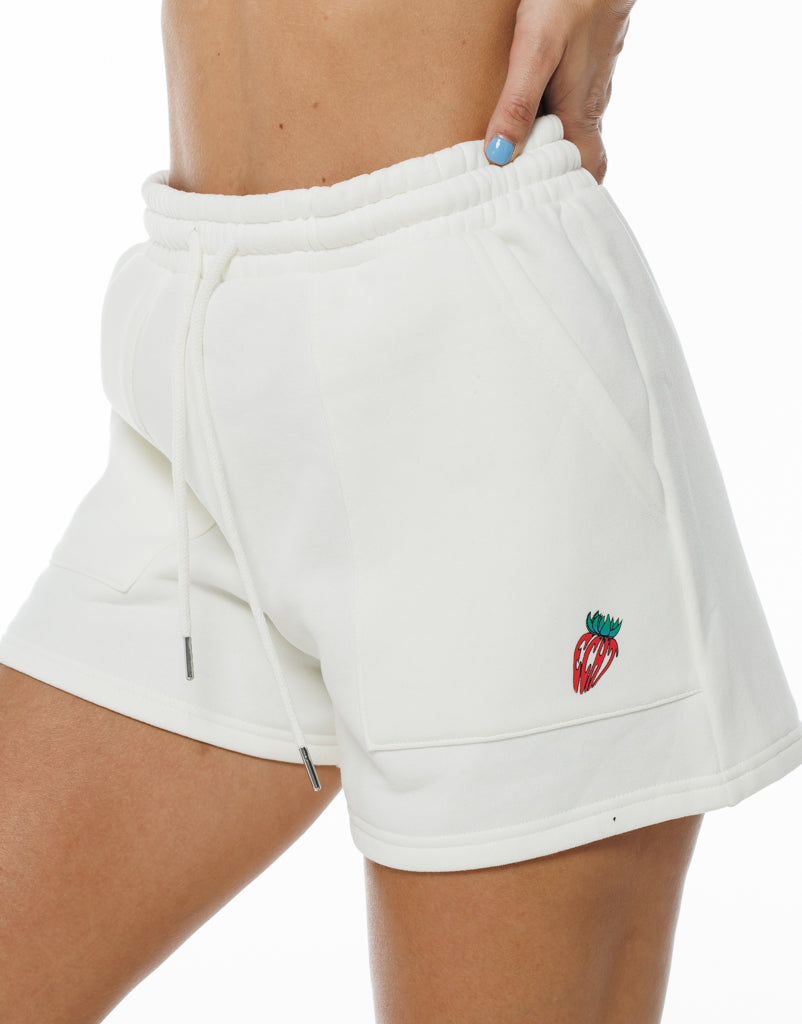 Strawberry Lounge Shorts - White
