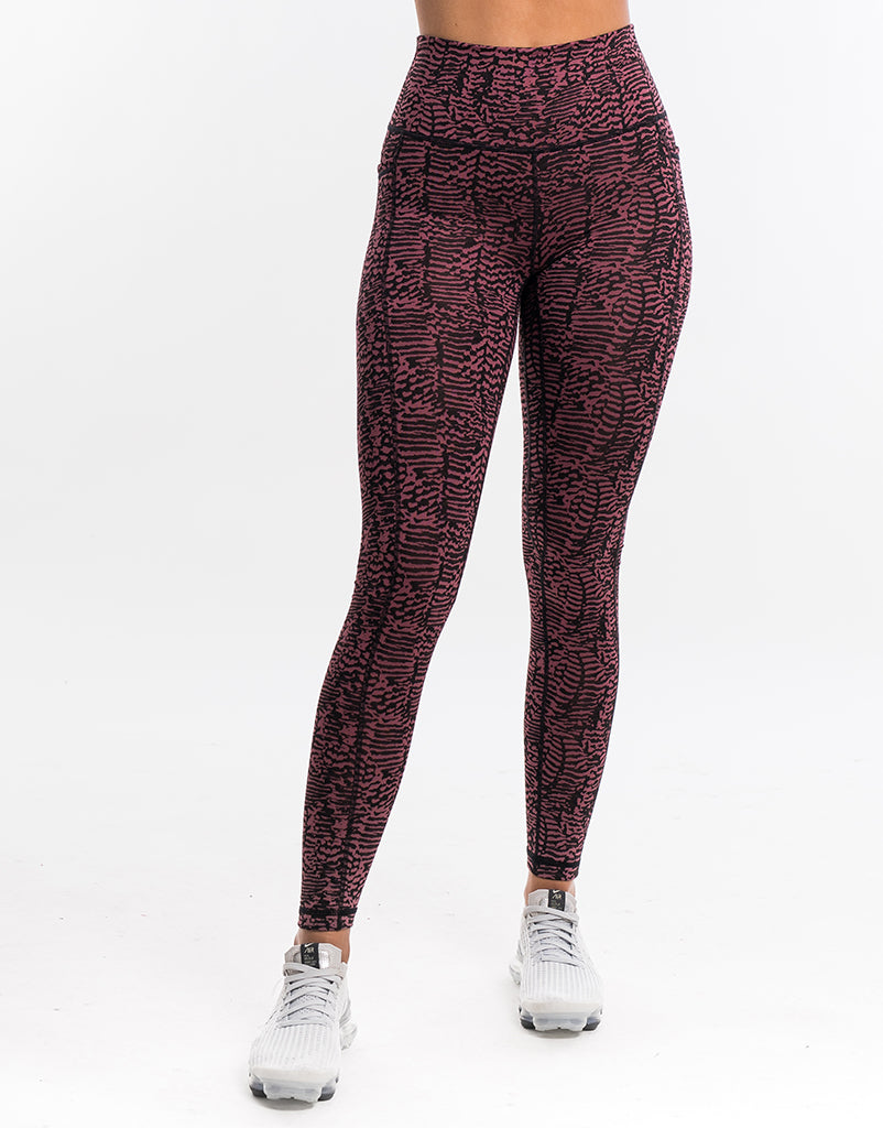 Echt Essentia Pocket Leggings - Berry Zebra