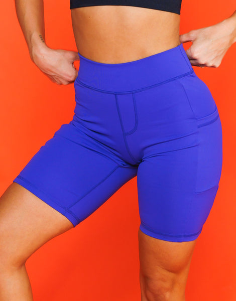 Tempo Seamless Scrunch Shorts - Royal Blue XS